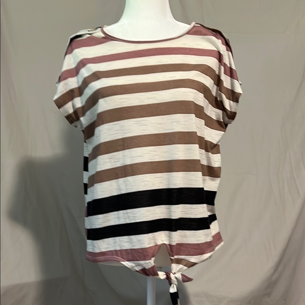 Lavish striped Relaxed Tie Front Tee